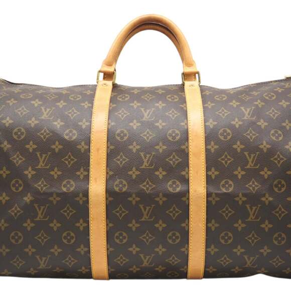 LOUIS VUITTON Monogram Keepall 60 M41422 Boston Bag in Brown Coated Canvas fo...